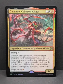 Carnage, Crimson Chaos Prerelease FOIL Marvel's Spider-Man MTG Magic NM - Image 1