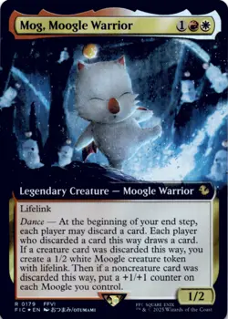 MTG Mog, Moogle Warrior (Extended Art) Foil NM Commander: FINAL FANTASY Magic 17 - Image 1