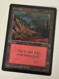 Magic the Gathering MTG Beta Mountain v.3 (DARK) LP (Beta Bob) - Image 1