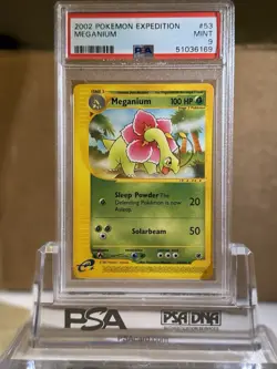 PSA 9 MINT Meganium 54/165 Non Holo Rare Pokemon Expedition - Image 1