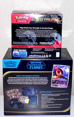 Pokemon TCG Phantasmal Flames ETB and Mega Evolution Booster Box Factory Sealed - Image 3