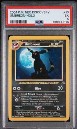 2001 POKEMON NEO DISCOVERY #13 UMBREON-HOLO PSA 5 - Image 1