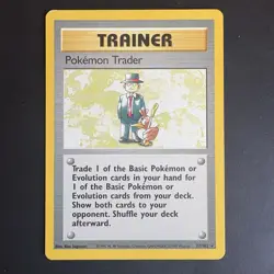 Pokemon Vintage Non-Holo Rare Pokemon Trader 77/102 Base set Trainer WotC 1999 - Image 1