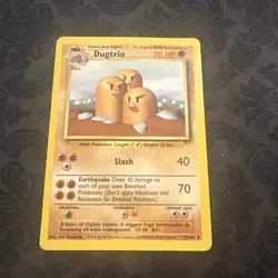 Dugtrio 19/102 Base Set Unlimited Non Holo Rare Pokemon TCG - Image 1