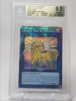 KNIGHTMARE UNICORN 2023 YU-GI-OH! 1ST EDITION SECRET RARE BGS 9.5 Q5859 - Image 1
