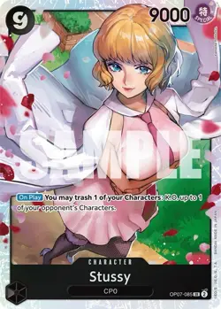 Stussy English (BLACK) OP07-085 card One Piece CCG - Image 1