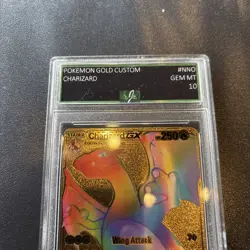 Rainbow Charizard GX Gold Metal Fan Art Pokemon Card HP250 150/147 EJE Gem 10 - Image 2