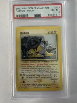 PSA 6 EX-MT Raikou Neo Revelation Holo Rare Pokemon Card 13/64 - Image 1