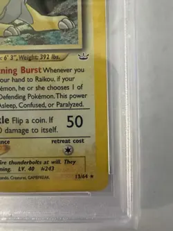 PSA 6 EX-MT Raikou Neo Revelation Holo Rare Pokemon Card 13/64 - Image 5