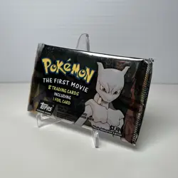 Vintage Topps Pokemon The First Movie Booster Pack 9 Cards Foil Black Logo New - Image 4