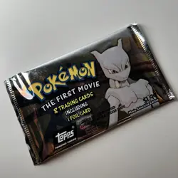 Vintage Topps Pokemon The First Movie Booster Pack 9 Cards Foil Black Logo New - Image 5