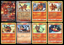 Incineroar V Litten Torracat Set of 8 Card Collection Holo Rare Shiny Pokemon - Image 1