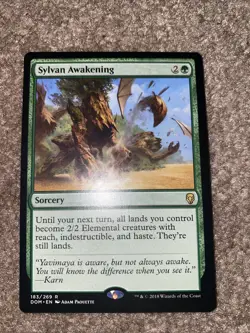 Sylvan Awakening Dominaria NM Green Rare MAGIC THE GATHERING MTG CARD - Image 1