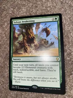 Sylvan Awakening Dominaria NM Green Rare MAGIC THE GATHERING MTG CARD - Image 2