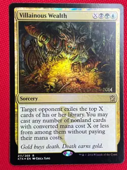 MTG Foil 1X Villainous Wealth X1 Prerelease Promo (Khans of Tarkir) Magic - SP - Image 1