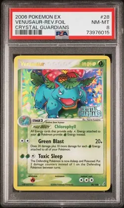 Psa 8 Venusaur 28/100 Crystal Guardians Reverse Holo pokemon 2006 nm-mt - Image 1