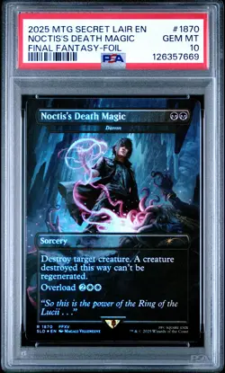 2025 MTG SECRET LAIR DROP #1870 NOCTIS'S DEATH MAGIC PSA 10 - Image 1