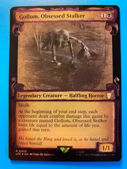 MTG 1x FOIL SHOWCASE Scrolls Gollum, Obsessed Stalker 428 Lord of Rings x1 NM - Image 2