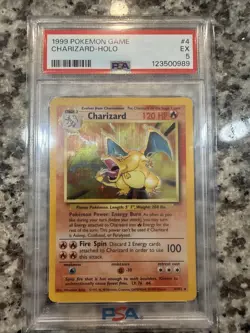 1999 Pokemon Game Charizard Holo #4 PSA 5 - Image 1