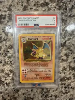 1999 Pokemon Game Charizard Holo #4 PSA 5 - Image 2
