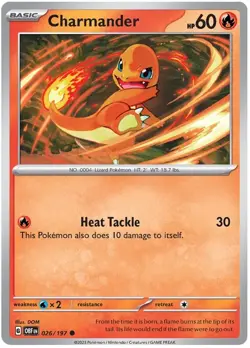 CHARMANDER 026/197 COMMON Obsidian Flames Pokemon TCG - Image 1