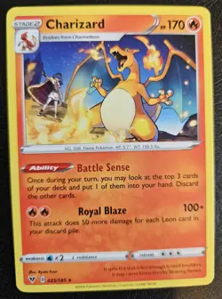 Charizard 025/185 SWSH04 Vivid Voltage Non Holo Rare Pokemon TCG NM - Image 1