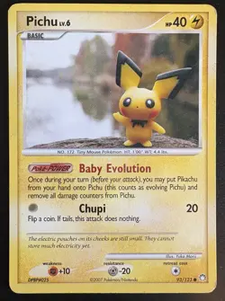 Pichu 93/123 Common English Pokemon Mysterious Treasures HP - Image 1