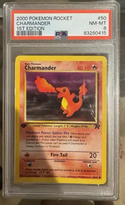 2000 Pokemon Rocket Charmander 1st Edition #50 PSA 8 - Image 1