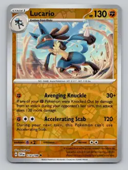 Reverse Holo Lucario #114/198 Uncommon SV01: Scarlet & Violet Base Set Pokemon - Image 1