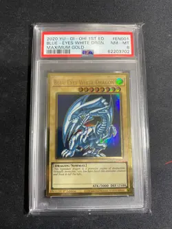 2020 Blue Eyes White Dragon Mago-En001 1st Edition Gold Rare Yugioh Card PSA 8 - Image 1