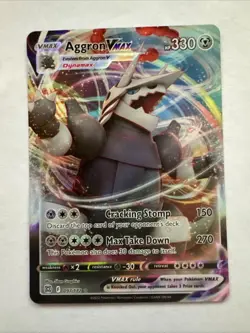 Pokemon TCG Aggron VMAX Holo Ultra Rare Card Brilliant Stars 097/172 Jd - Image 1