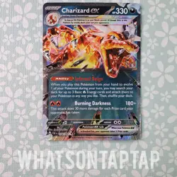 Pokemon Card Charizard Ex 054/091 Ultra Rare Scarlet Violet Paldean Fates DMG - Image 1