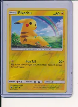 Pokemon Card Pikachu Shining Legends Reverse Holo 28/73 Near Mint - Image 1
