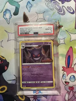 Pokemon TCG Gengar SWSH241 Sword & Shield Promo Card Pre Release PSA 10 - Image 1