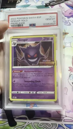 Pokemon TCG Gengar SWSH241 Sword & Shield Promo Card Pre Release PSA 10 - Image 2