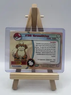 1999 Topps Pokemon TV Animation Edition Growlithe #58 Green Topps Logo LP - Image 2