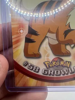 1999 Topps Pokemon TV Animation Edition Growlithe #58 Green Topps Logo LP - Image 5