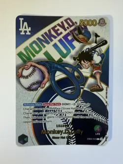 “ONE PIECE × LA DODGERS Promo Card - Monkey D. Luffy EB02 - Un-sealed Near Mint” - Image 1