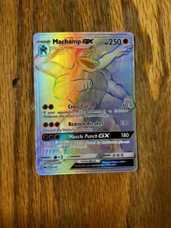 Pokemon TCG Burning Shadows Rainbow Secret Rare Machamp GX 154/147 - Image 1