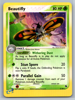 Pokemon TCG Beautifly REVERSE Holo Rare 2/109 EX Ruby & Sapphire | LP - Image 1