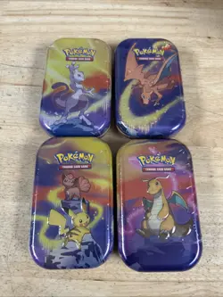 LOT OF 4 SEALED Pokemon Kanto Power Mini Tins Sun & Moon - Image 1