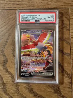 PSA 8 Ethan's Ho-Oh ex 230/182 Holo SIR Destined Rivals 2025 Pokemon #230 - Image 1