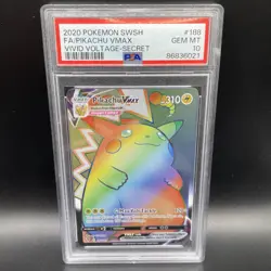 2020 POKEMON SWORD & SHIELD VIVID VOLTAGE SECRET FULL ART/PIKACHU VMAX PSA 10 - Image 1