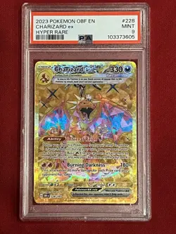 2023 POKEMON OBF EN OBSIDIAN FLAMES HYPER RARE #228 CHARIZARD EX PSA 9 - Image 3
