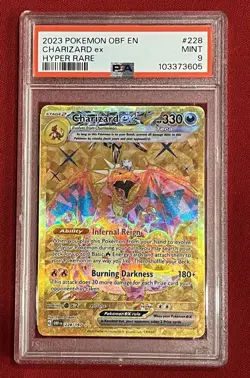 2023 POKEMON OBF EN OBSIDIAN FLAMES HYPER RARE #228 CHARIZARD EX PSA 9 - Image 4