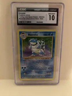 Blastoise & Suicune EX Deck 003/034 2023 TCG Classic Holo CGC 10 English Pokemon - Image 1