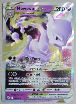 Pokemon Go Mewtwo VSTAR Holo Ultra Rare 031/078 TCG NM - Image 1