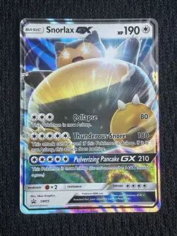 Pokemon TCG Snorlax GX Black Star Promo Card SM05 - Image 1