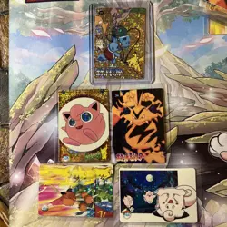 Pikachu Vintage Pokemon Pocket Monster Prism Holo 5 Card Lot auction#59 - Image 1