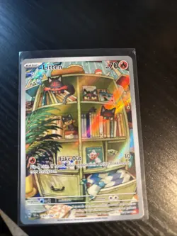 Pokemon TCG Litten Full Art Holo Card 167/162 Temporal Forces Illustration Rare - Image 1